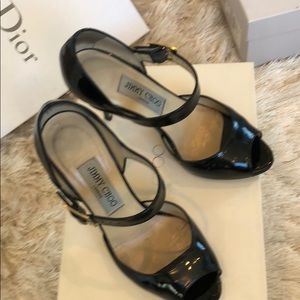 Jimmy Choo size 6 Mary Jane black patent leather